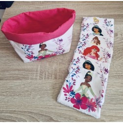 Panier avec cotons lavable "Princesse Disney"